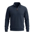 thumbnail image 6 of Guluxicc Dressy Sweatshirts for Men Quarter Zip Mock Neck Ribbed Cuffs Long Sleeve Casual Sweatshirts Fall Winter Pullover, 6 of 7