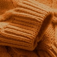 thumbnail image 5 of Hxshgdsn Childrens Cable Knit Sweaters Long Sleeve Button Pullover Jacquard Winter Thick Warm Tops Orange 110, 5 of 5