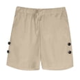 thumbnail image 6 of Lmueinov Men's Casual Summer Shorts Elastic Waist Drawstring Linen Shorts, Loose fit Summer Beach Vacation Shorts, 9'' Inseam, 6 of 9