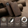 thumbnail image 6 of Feishell Slim Wallet Phone Case for Apple iPhone 13 mini 5.4 inch,Premium PU Leather Magnetic Closure Folio ID Credit Card Slots Shockproof Protective Flip Kickstand Phone Cover,Coffee, 6 of 10