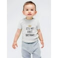 thumbnail image 3 of Baby Boy Girl 1st Birthday Gift One Year Old Birthday Crown Infant Kids T-Shirt 18M Gray, 3 of 5