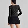 thumbnail image 6 of Kaemgyyd Long Sleeve Shirt for Women Summer Lightweight Workout Yoga Cropped Tops Comfy Twist Knot Cardigan, 6 of 6