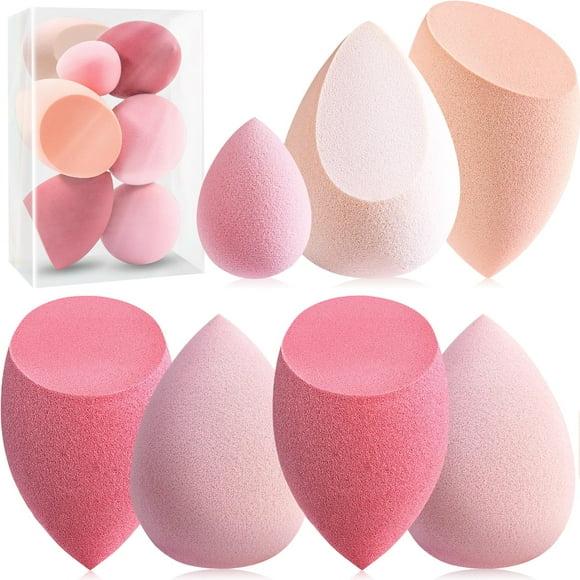 Juego de esponjas de maquillaje Foonbe Blender Sponges 7 piezas para crema líquida y polvo Esponjas de maquillaje sin látex con 1 mini esponja de belleza Esponjas multicolores para aplicación de maqui