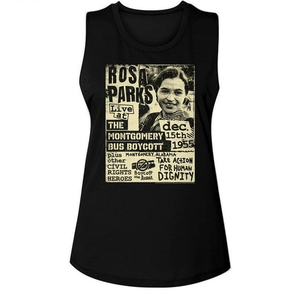 Rosa Parks Bus Boycott Flyer Black Women's Muscle Tank Top T-Shirt