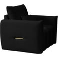 thumbnail image 3 of Newest Black Teddy Fabric Lounge Chair, 38.1" Modern Accent Chair, Plush Upholstered Single Seater,Pillow, for Apartment, Office,Living Room, 3 of 6