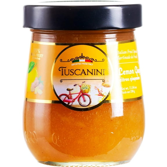 Tuscanini Italian Lemon Ginger Preserves, 11.64 oz Jar | 35% Real Fruit | Premium Spreadable Fruit Jam |No High Fructose Corn Syrup | No Preservatives | Non GMO |Gluten Free | Certified Kosher
