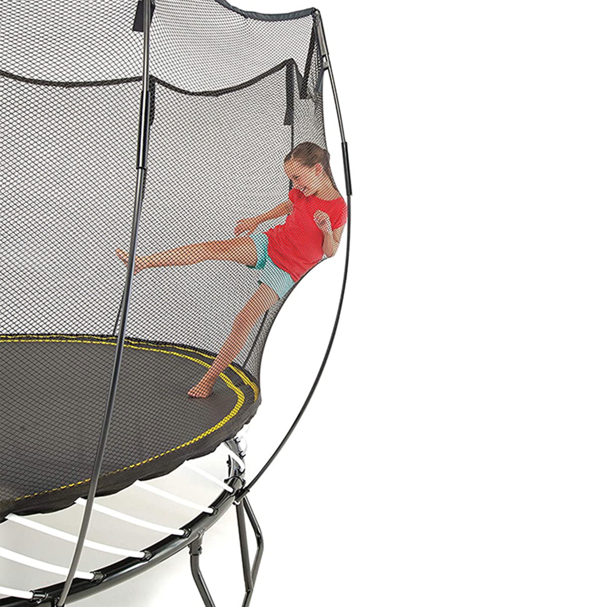 Springfree 11 Ft Large Square Backyard Trampoline with Safety Enclosure and Hidden Frame
