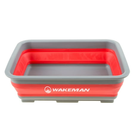 Collapsible Multiuse Wash Bin- Portable Wash Basin/Dish Tub/Ice Bucket with 10 L Capacity for Camping, Tailgating, More by Wakeman Outdoors