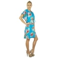 thumbnail image 4 of Bimba Women Cotton Kaftan Bridesmaid Short Blue Floral Caftan, 4 of 5