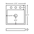 thumbnail image 2 of American Imaginations AI-1121 17.5 in. Square Wall Mount White Vessel for 3H8 in. Center Drilling, 2 of 5