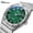 Green_, variant on Men's Quartz Watch – Silver Stainless Steel, Waterproof, Calendar Display, Classic Style