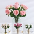 thumbnail image 3 of Neinkie Artificial Red Roses Flowers for Valentine's Day, Realistic Blossom Roses, Real Touch Silk Rose, Single Fake Flower Long Stem Bouquets for Home Wedding Party Decoration, 3 of 7