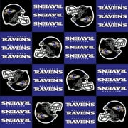 NFL Baltimore Ravens 58" 100% Polyester Fleece Sports Logo Fabric By the Yard, Purple and Black