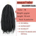 thumbnail image 4 of Marley Twist Braiding Hair 18 Inch Marley Twist Hair Long Cuban Twist Hair 8 Packs Afro Kinky Curly Twist Crochet Hair Synthetic Marley Hair Extensions (18 Inch 8packs, 1B), 4 of 5