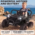 thumbnail image 3 of Ktaxon 12V Kids Electric Ride On Car w/ Parent Remote Control, Bluetooth, Lights, 3 Speeds, Powered Wheel Ride On Toy for Boys & Girls Ages 2-6, Black, 3 of 9