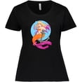 thumbnail image 3 of Inktastic Nautical Orange and Pink Mermaid Sitting on Anchor Women's Plus Size T-Shirt, 3 of 5