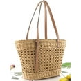 thumbnail image 2 of JUYGO Women Summer Beach Tote Bags Large Straw Bag Handwoven Rattan Shoulder Top-Handle Handbag, 2 of 4
