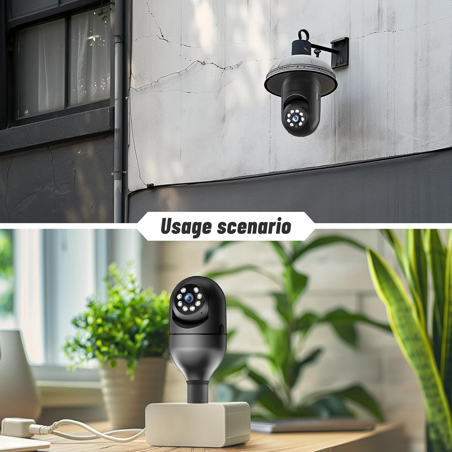 GBIUT Lightbulb Security Camera, 5G WiFi 2K Light Socket Cameras for Home, Wireless Outdoor Camera, 360 Motion Detection and Alarm, Two Way Talk, Color Night Vision(2 Pack)