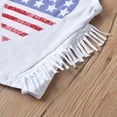 thumbnail image 5 of Nrmvnmi Toddler Baby Girls 4th of July Outfits Set Sleeveless Tassels Cotton Vest Tops+ Ripped Denim Shorts Summer Clothes For 1-5 Years, 5 of 9