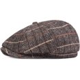 thumbnail image 3 of CoCopeaunts Plaid Octagonal Newsboy Cap Beret Cap Autumn Winter Hat Vintage Artist Painter Hat Men Women Flat Cap Berets Men, 3 of 8