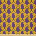 thumbnail image 2 of Ambesonne Abstract Fabric by the Yard Microfiber, Paisley Inspired Vintage, 1 Yard, Violet and Pale Orange, 2 of 2