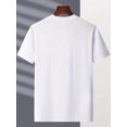 thumbnail image 3 of Men's casual 100% cotton t-shirt with 'Mumtine' graphic - short sleeves, crew neck, lightweight | White geometric graphic with yellow and green accents, 3 of 7