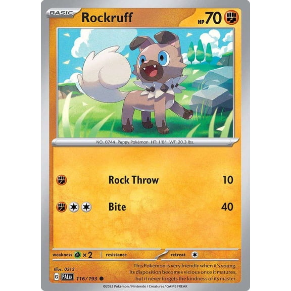 Pokemon Paldea Evolved Common Rockruff #116