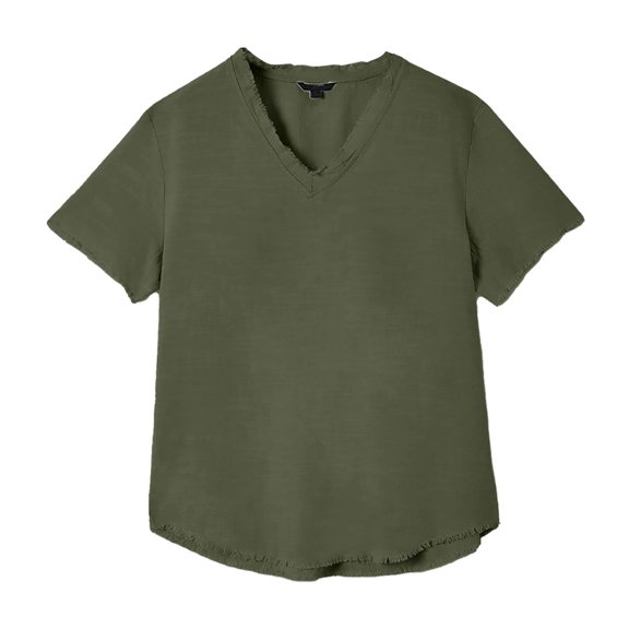 ZHOGXU Fashion Loose Fit V Neck Short Sleeve Lightweight Men's T Shirts Comfortable Everyday Wear