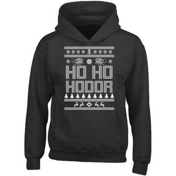 Ho Ho Hoder Ugly Christmas Santa Print Hoodie Unisex Color Black Small