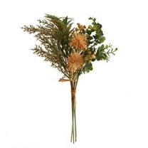 Souew Autumn Simulation Green Plants Light Yellow, Artificial Fall Flowers for Outdoors Fall Plants Artificial Plastic Plants Autumn Flowers for Home Indoor Table Fireplace Front Door Decor,