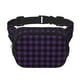 thumbnail image 1 of Fotbe Purple Black Plaid Cangurera Cuadrada con Estampado de Doble Capa, Bolsa de Cintura Ajustable Mini para Hombres y Mujeres, 1 of 9