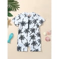 thumbnail image 2 of xiaxaixu Baby Boys Rash Guard Swimsuit, Cute Shark/Tree Print Short Sleeve Zip Up Swimwear, 2 of 9