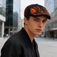 thumbnail image 4 of YYDENG Gothic Embroidered Newsboy Cap Flat Brim Beret Hat Soft Polyester Unisex Ivy Cap Vintage Retro Flat Cap For Daily Streetwear Party Holiday Casual Wear, 4 of 6