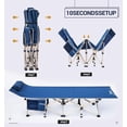thumbnail image 6 of Camping Cots, Cots for Adults, Folding Cot, with Pillow, Carry Bag & Storage Pocket, Extra Wide Sturdy, Holds Up to 500 Lbs (2, Grey), 6 of 11