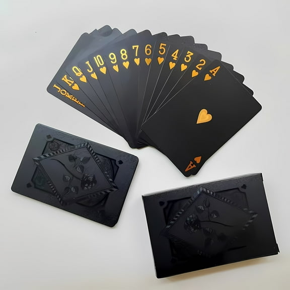 Playing Cards Waterproof Black Rose Design For S , Ideal For Game Nights, Parties, Travel, Card - Durable Poker Deck With Unique Aesthetic For Family