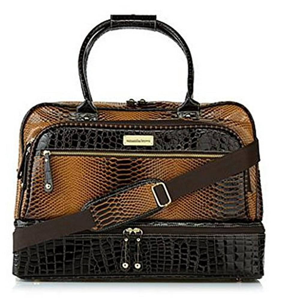 Samantha Brown Ombre CrocoEmbossed Drop Bottom Weekender Bag