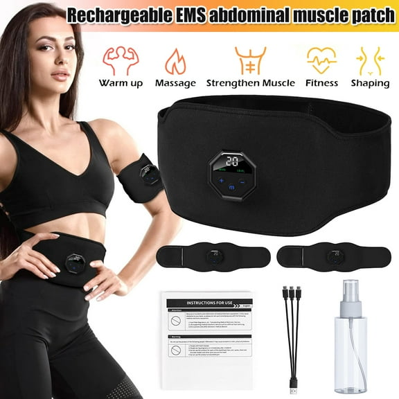 Kepeak Abs Stimulator Muscle Training Fitness Workout Equipment Ab Core Toner Belt for Abdominal/Arm/Leg Full Set Fit 23''-60'' man and woman