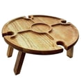 thumbnail image 1 of Mesa De Picnic Plegable Mesa De Vino De Madera 2 En 1 Estante Para Copas De Vino Plato Compartimentado Para Uso En Interiores Y Exteriores seitruly HA035491-00, 1 of 6