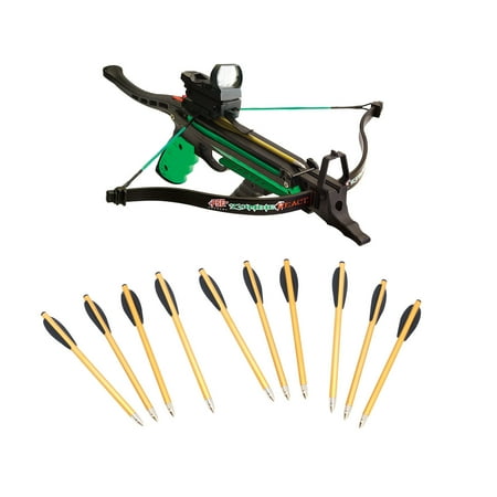 - PSE Zombie React Pistol Crossbow Package with Red Dot Scope, Grip, Stringer More