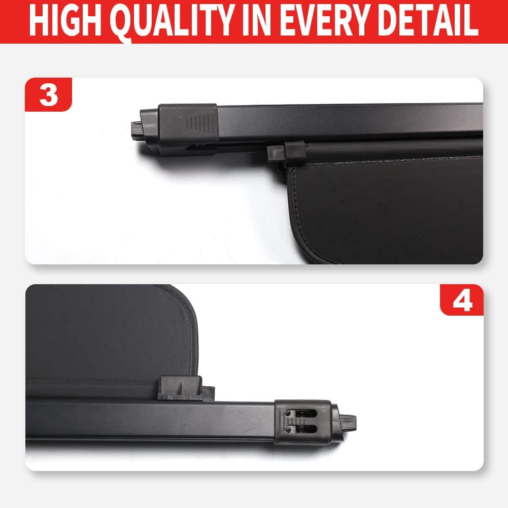 Marretoo Black Retractable Cargo Cover for 2019-2025 Honda Passport