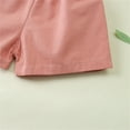 thumbnail image 6 of Efsteb Toddler Girls Summer Outfit Flying Sleeve Watermelon T-shirt Shorts Cotton Casual Cute Girls Sets (Z02_Pink,1 Years), 6 of 9