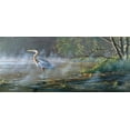 thumbnail image 2 of Goebel, Wilhelm 32x16 White Modern Wood Framed Museum Art Print Titled - Quiet Cove - Great Blue Heron, 2 of 4