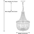 thumbnail image 2 of Vanity Art 5 Light Candle Style Empire Chandelier with Beaded Accents | Modern Hanging Lighting, Ceiling Lights Fixtures for Kitchen Dining Room Living Room Bed Room Kitchen SYB3215WO-LT, 2 of 10