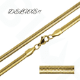 thumbnail image 4 of Gargantilla Cadena Oro Chapa 18k Piel de Serpiente Plana Collar Acero Inoxidable, 4 of 8
