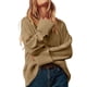 thumbnail image 2 of Suéter Informal de Punto Afelpado de Larga Extragrande para Mujer, Ropa de Otoño Color Camello L, 2 of 9