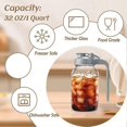 thumbnail image 4 of 2Pack 32oz Glass Pitcher with Lid-Creamer Container for Sun Tea, Juice, Cold Brew Coffee, Breastmilk Storage Container, 4 of 5