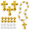 Gold, variant on 102 Rosary Balloons 12in Link Latex Cross Foil Tail Blue