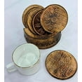 thumbnail image 3 of Natural Wooden Art Beautiful Wood Coaster Lotus Plate for Tea/Coffee for Office (Set of 6) Handmade Gift Item, 3 of 5