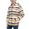 thumbnail image 2 of Kdxio Gold Glittering Hearts and Flamingos Pattern Kids Boys Girls Zip Up Hoodie 3D Printed Hooded Sweatshirt Hoody Coat with Pocket 7-12 Y-Small, 2 of 6