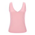 thumbnail image 5 of Gibobby Verano mujer sin mangas Sexy cuello en V profundo Color sólido camiseta sin mangas Casual Slim chaleco blusa(Rosa,M), 5 of 5